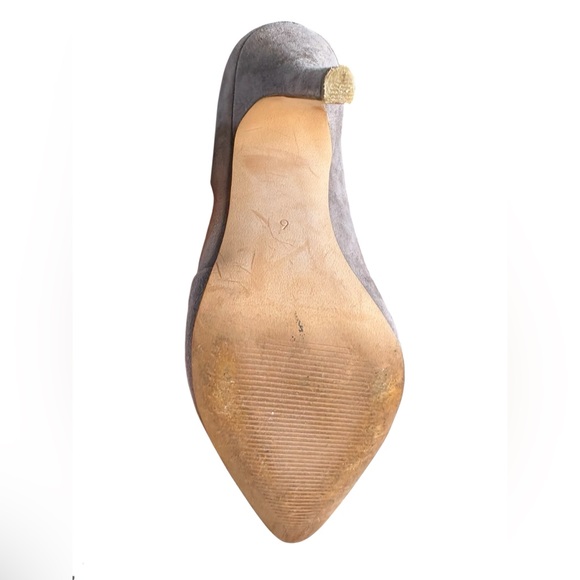 Madewell The Mira Heels Size 6 Gray leather suede preloved no flaws - Picture 8 of 11